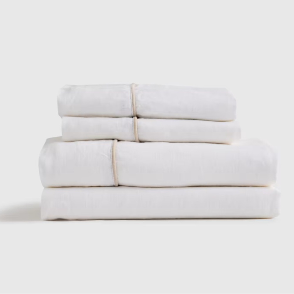 European Linen Piped Sheet Set